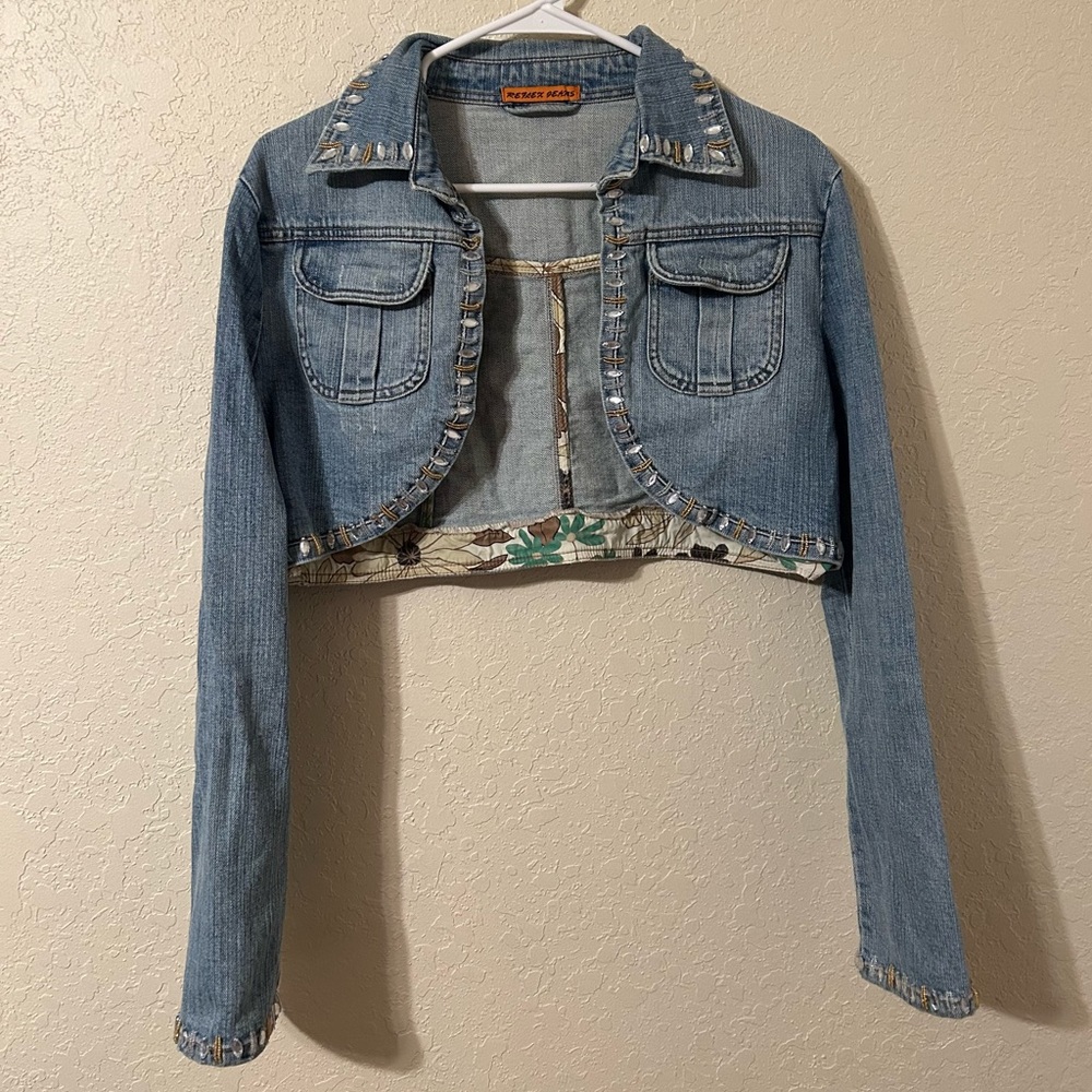 Light Wash Jean Cropped Jacket🩵